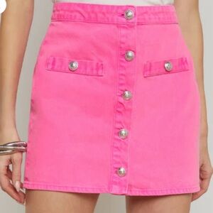 L'Agence Kris Button Front Mini Skirt